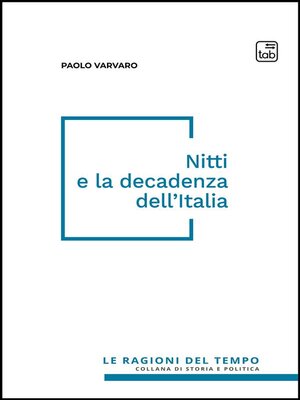 cover image of Nitti e la decadenza dell'Italia